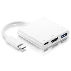 USBC-HDMP USB-C pou 4K HDMI Multiport adaptè - USB tip-C Digital AV Multiport ak PD te chaje (Thunderbolt, 3 pò konpatib)