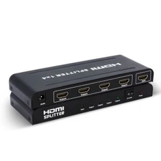 HDMI Splitter 1 Nan 4 Out UHD 4k * V1.4 2k kart Powered sètifye Pou Sipò 3D