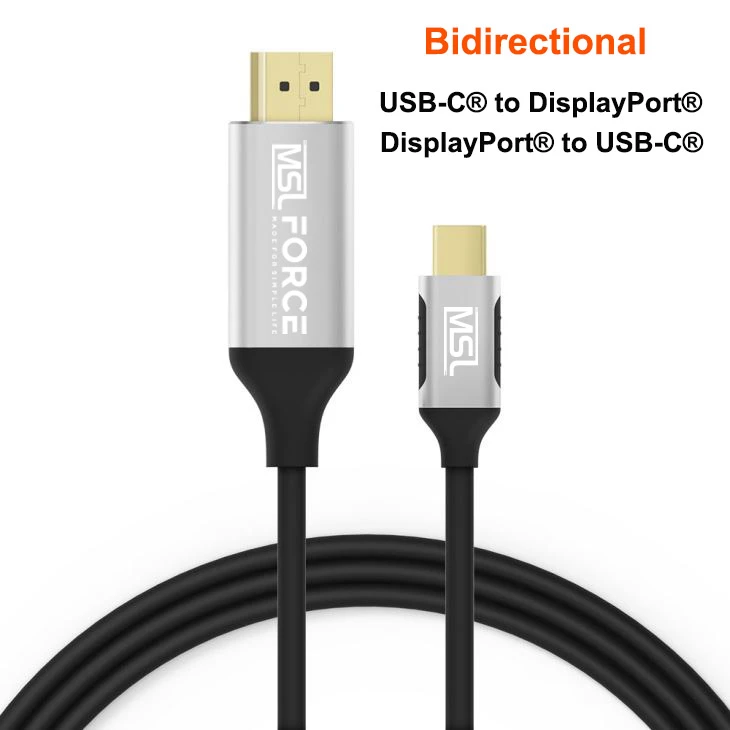Bi-direksyon DisplayPort Pou USB-C kab 4k