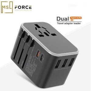 Doub USB tip-C PD vwayaj plato adapte