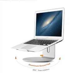Ergonomik Laptop kanpe pou Enstalasyon Biwo Avèk 360 Degre wotasyon Plato