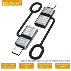 Zeklè Pou USB-C PD 60W Rapid Chaje Adaptè ak Smart Chip